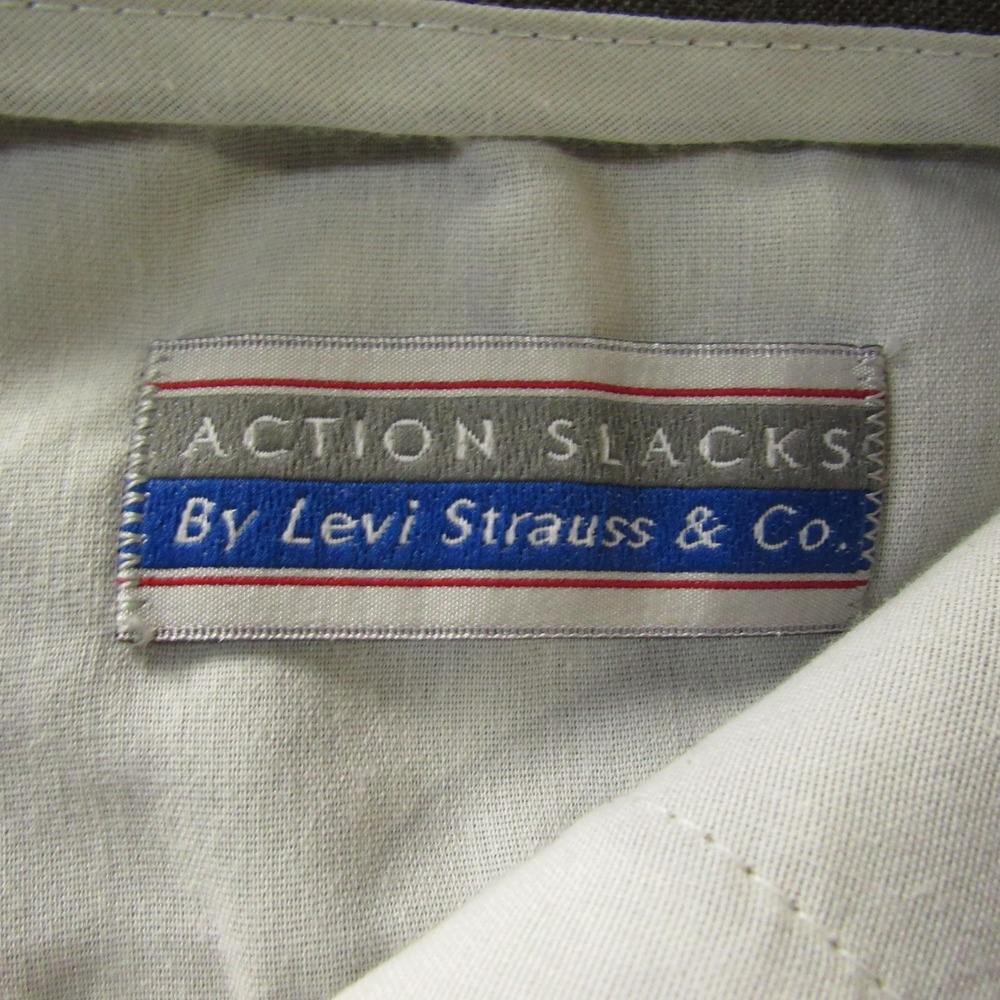 Vintage Levis Action Slacks Pants Mens 38x34 Brown Dacron Dress Y2K Feb 1997 - Picture 3 of 10